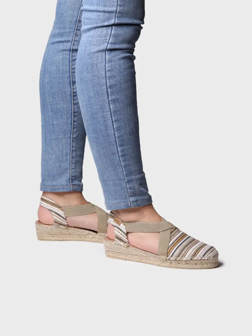 Toni Pons Cuñas Medias | Cerradas | VINAROS - Alpargata vegana de mujer en algodón a rayas con cuña | VINAROS